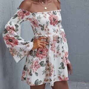 New floral off shoulder dress